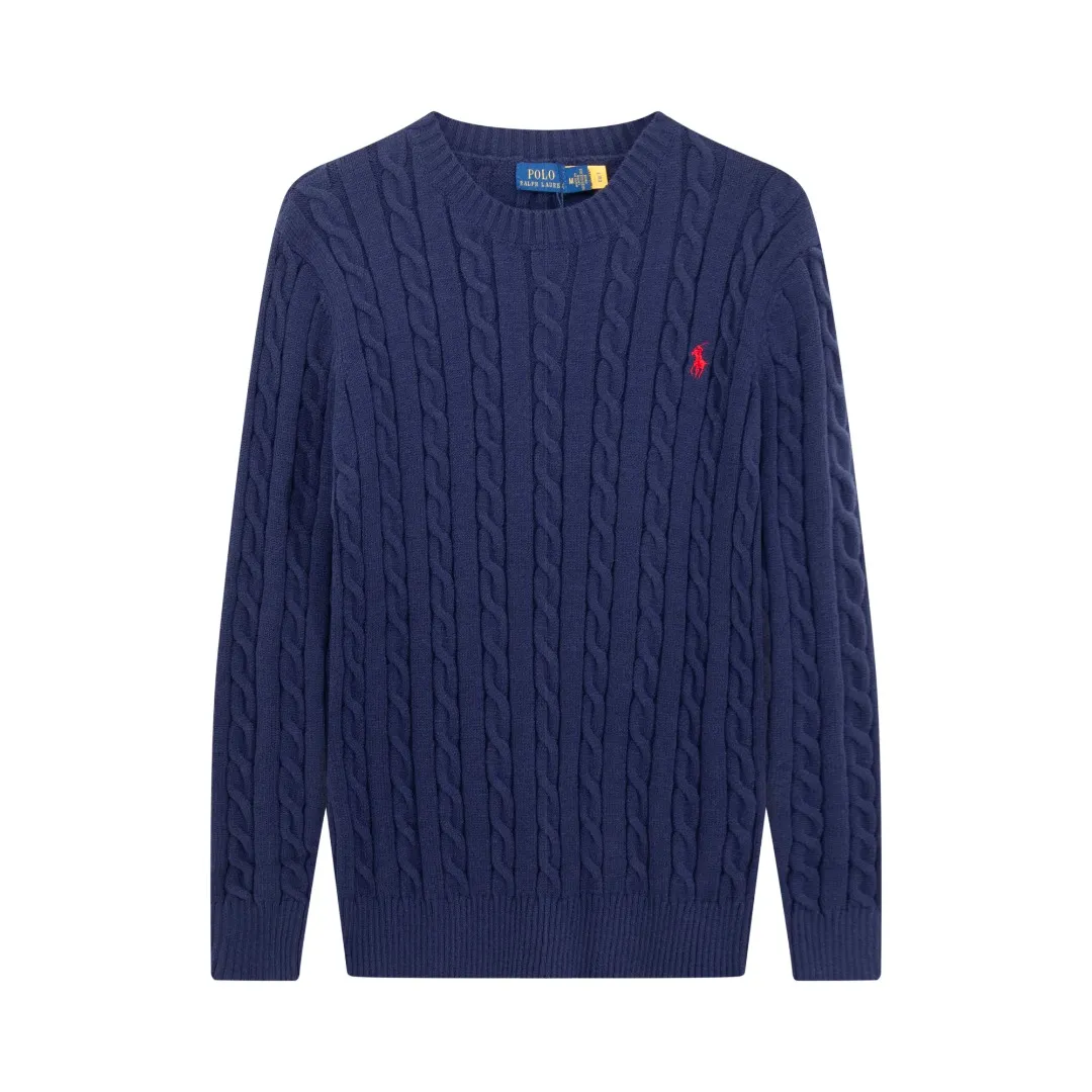 P210 [Ralph Lauren round neck solid color pony embroidery logo twist knitted sweater] ✅Ralph Lauren classic basic versatile knitted pullover crew neck sweater for men and women ✅Main supplier platform live broadcast Wholesale entity Replenish when out of stock will not be removed from the shelves ✅ZP quality 1:1 pattern making Scan the code to enter the GF website Counter quality ✅Detailed quality is the only one in Guangzhou Imported quality cotton yarn Focus on high-end cost-effective Good quality Needless to say ✅The version is restored to the original version. The maximum size can be worn up to 1105 pounds. Loose, comfortable and stress-free. ✅The upper body is simple and easy to match. A must-have for ootd. Good-looking clothes are never picky. A must-have in couples’ wardrobes. Size: S-XL. Color: black, white, gray, royal blue, pink, sky blue, khaki.
